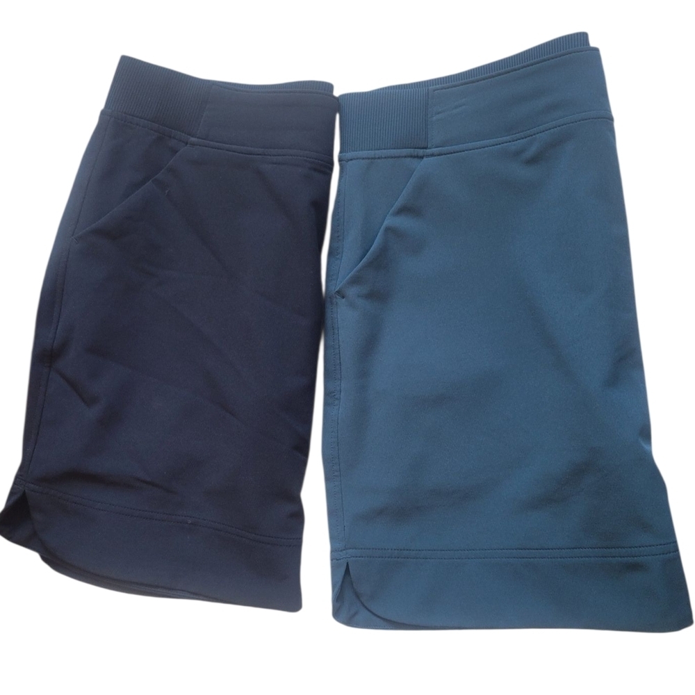 Women's black and turquoise shorts set, size M